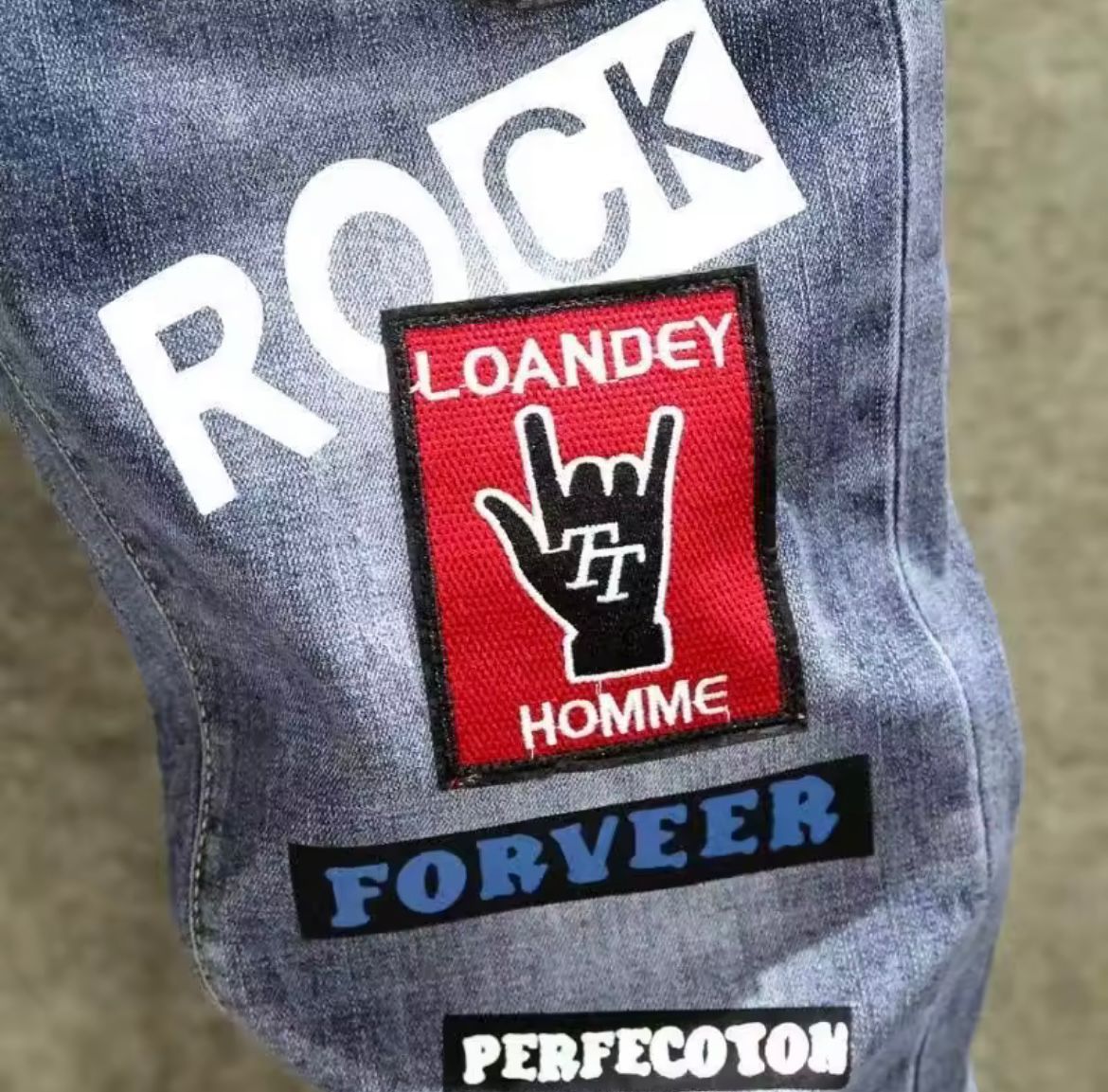 PATCHED DENIM JEANS