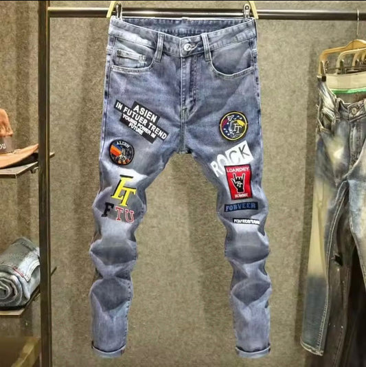 PATCHED DENIM JEANS